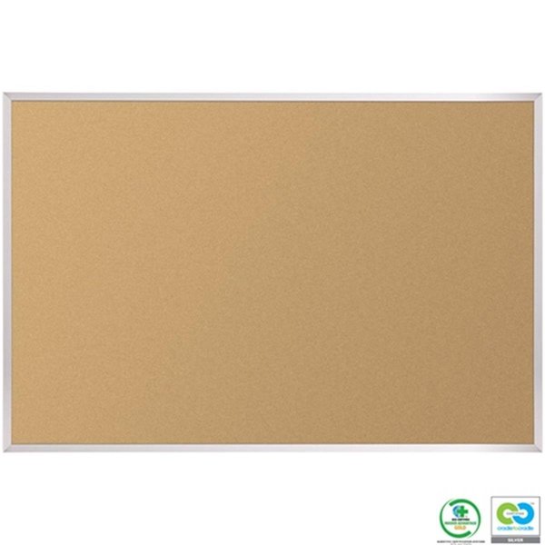 Best-Rite Mfg. Best Rite E301AG 4 x 6 VT Logic Cork Board - Aluminum Trim E301AG